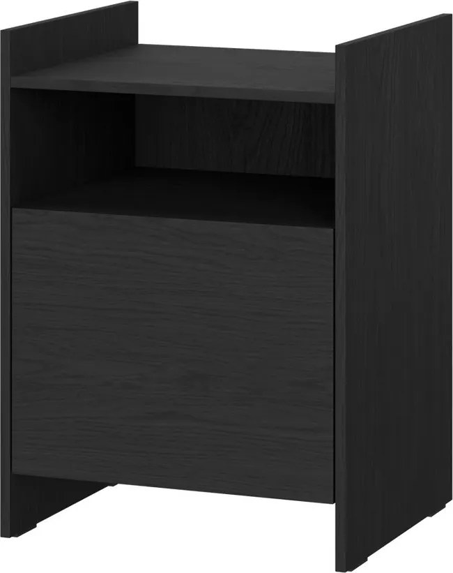 Noptieră neagră cu rafturi Toopt – noo.ma