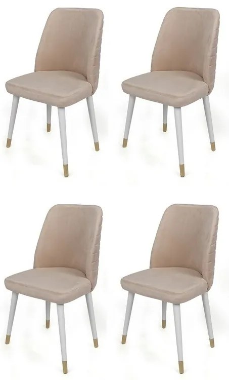 Set de scaune de sufragerie Hugo Cream and White,4 buc.