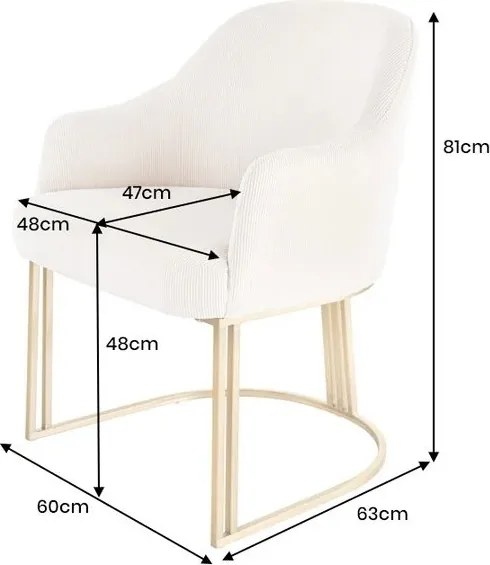 Set de 2 scaune, Catifea Raiata, Bej, EXTRAVAGANCIA, A-46201 VC