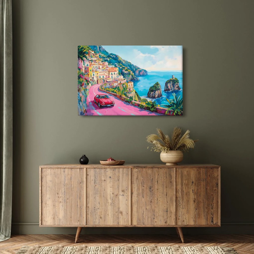 Tablou - Drum roz pe coastă (90x60 cm)