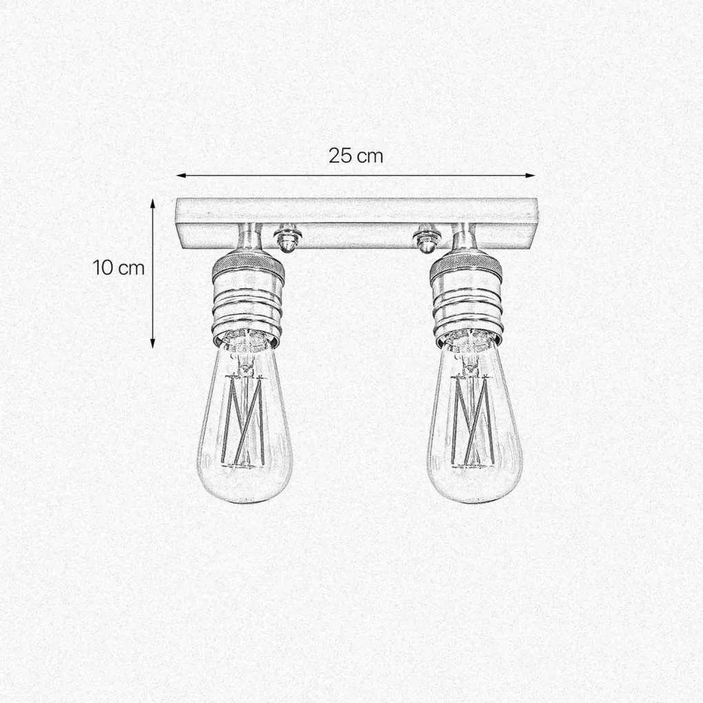 Plafoniera cu 2 surse de lumina din alama personalizabila Vesta