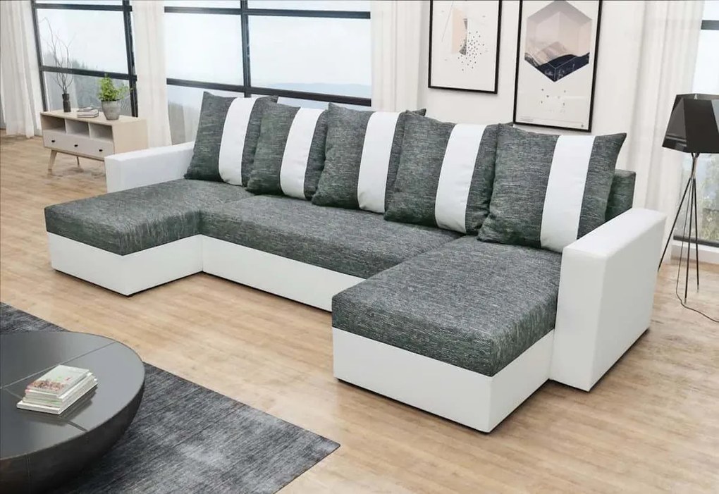 Expedo Colțar extensibil GRASSA U, 303x140, Kornet 10/Dolaro 4 gri