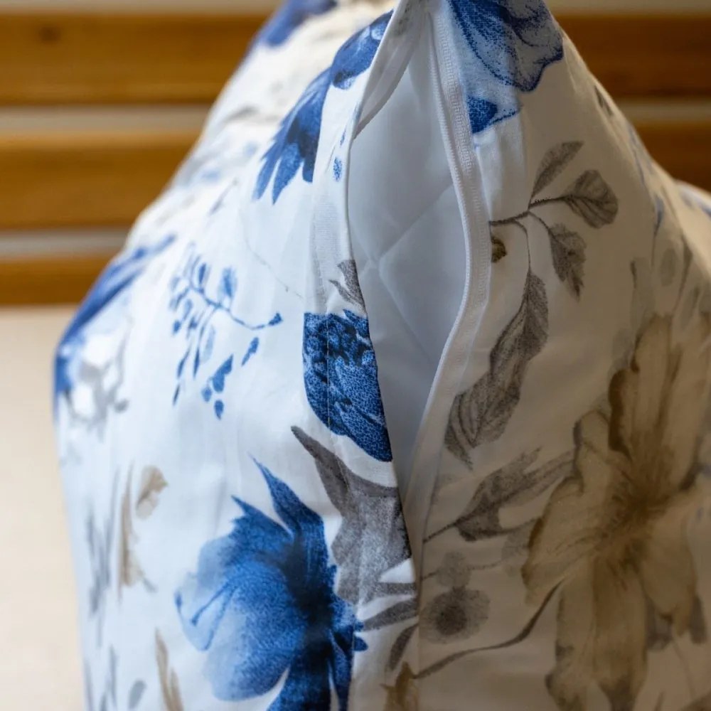 Lenjerie de pat din bumbac FLORI ALBASTRE