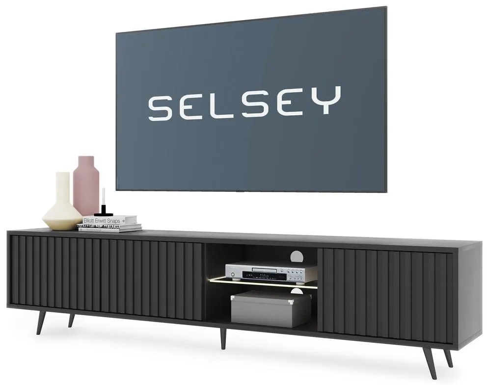 Masă TV Biel 175 (cu iluminat) (negru). 1098825
