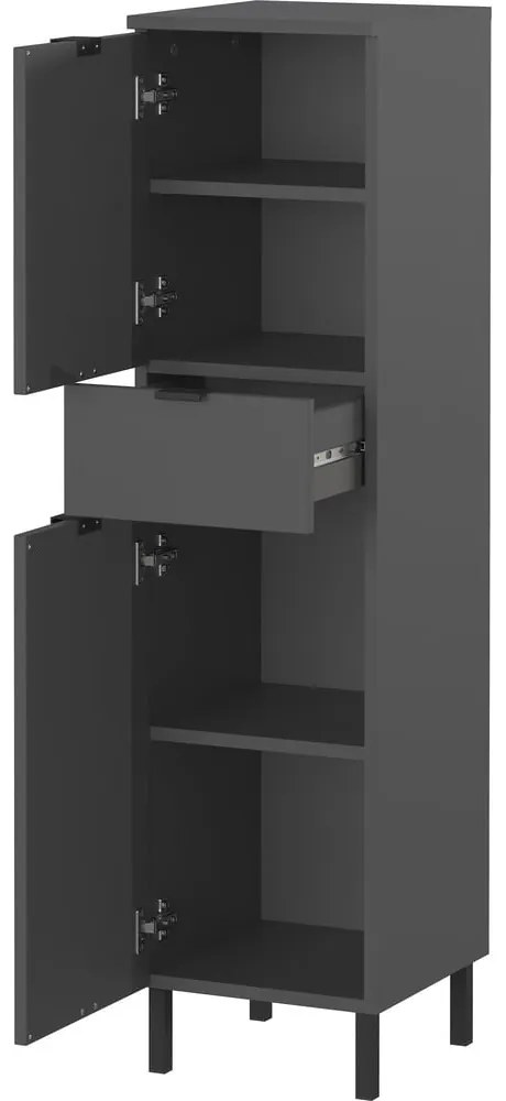 Dulap de baie gri antracit înalt, îngust 30x120 cm Arcena – Germania