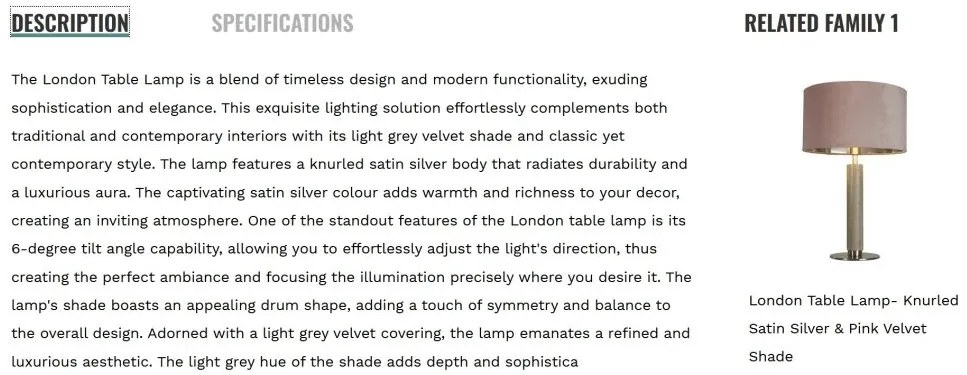 Veioza/Lampa de masa design decorativ London argintiu/gri