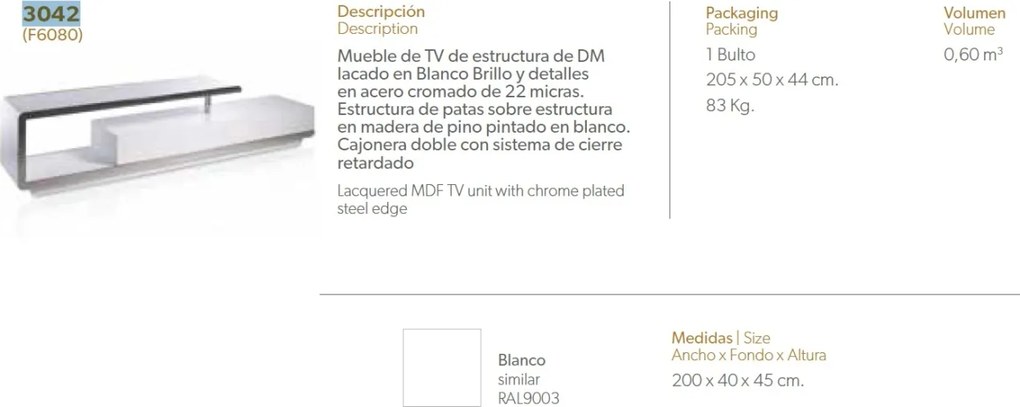 Comoda TV eleganta design LUX Gloria AC-F6080