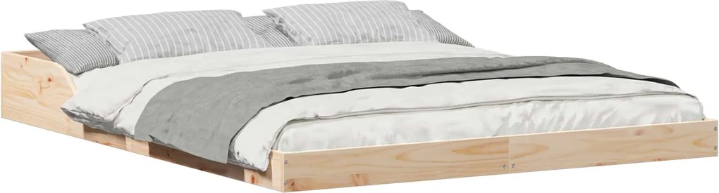 vidaXL Cadru de pat Maro 140 x 220 cm Lemn de pin masiv