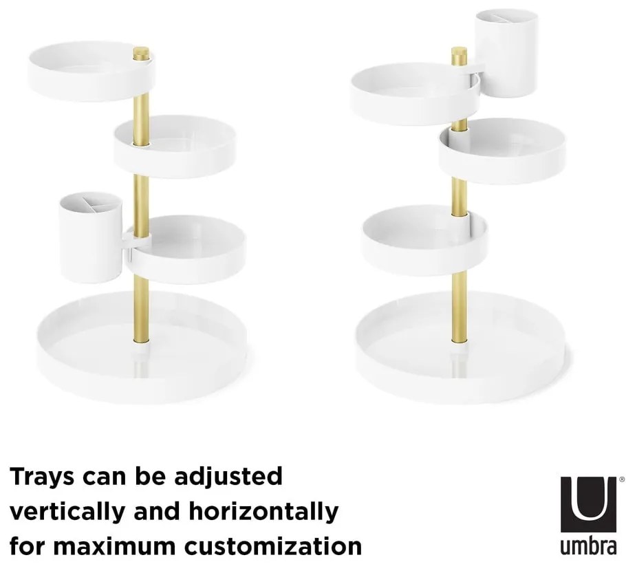 Organizator de baie alb pentru cosmetice din plastic Pirouette – Umbra