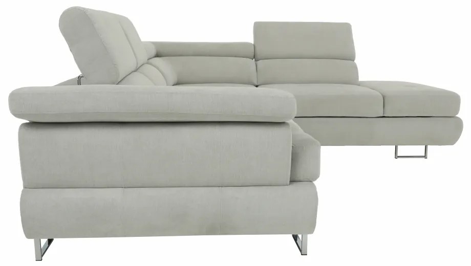 Colţar, material textil gri deschis, model dreapta, BUTON P