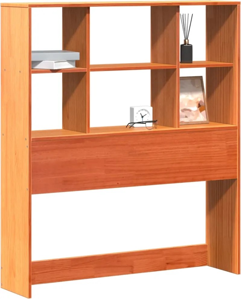 vidaXL Tăblie de pat cu depozitare maro ceruit, 75 cm, lemn masiv pin