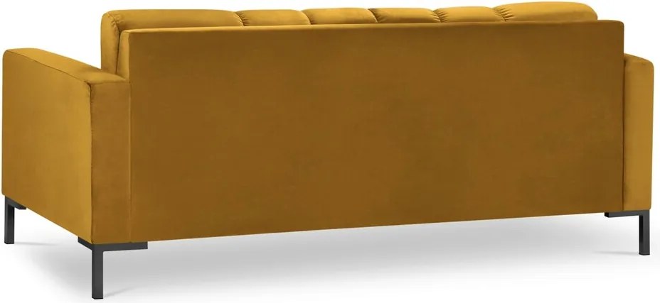 Canapea 2 locuri, Mamaia, Micadoni Home, BL, 152x92x75 cm, catifea, galben