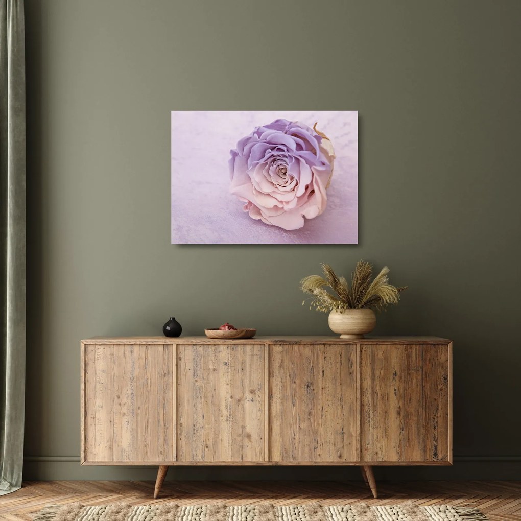 Tablou pe sticlă detaliu florii de trandafir (70x50 cm)