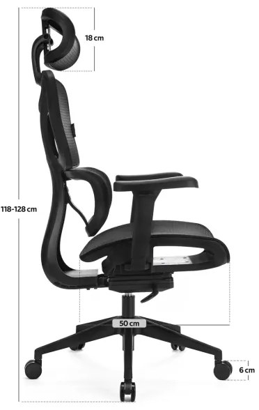 Scaun ergonomic de birou LEVANO negru