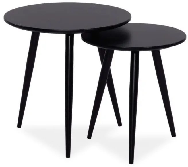 Set 2 buc. masă de cafea metalică Carylon (Negru). 1050045