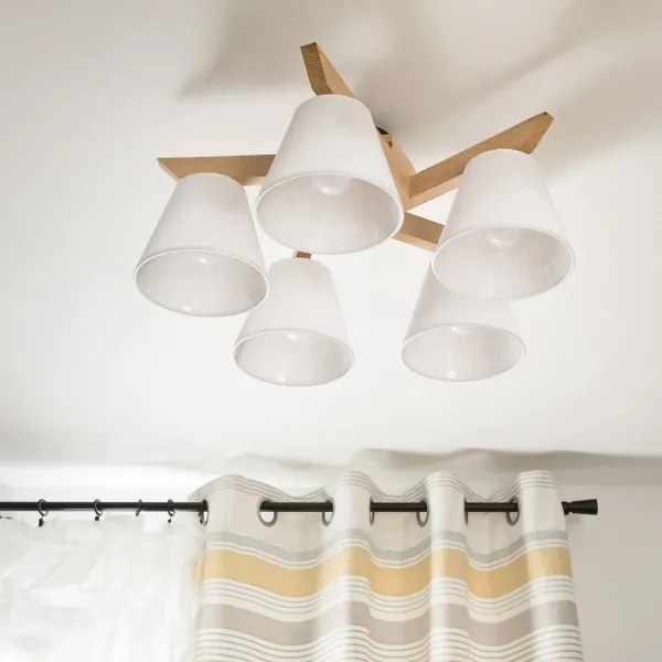 Lustr ANTONIO 5xE14/40W/230V, montaj plafon, stejar