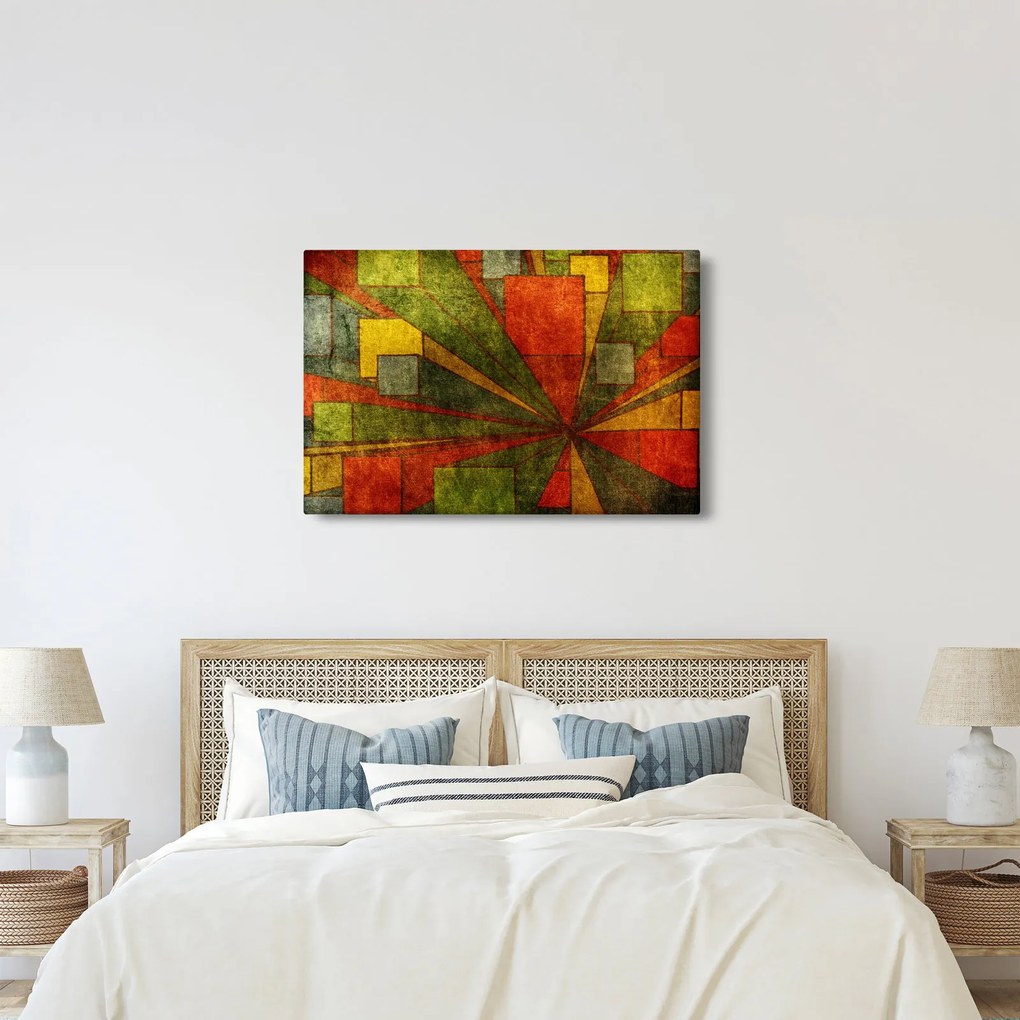 Tablou cu abstracție geometrică (90x60 cm)