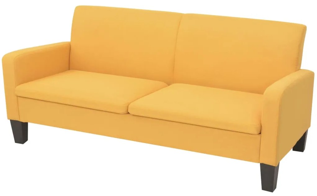 244713 vidaXL Canapea cu 3 locuri, 180 x 65 x 76 cm, galben