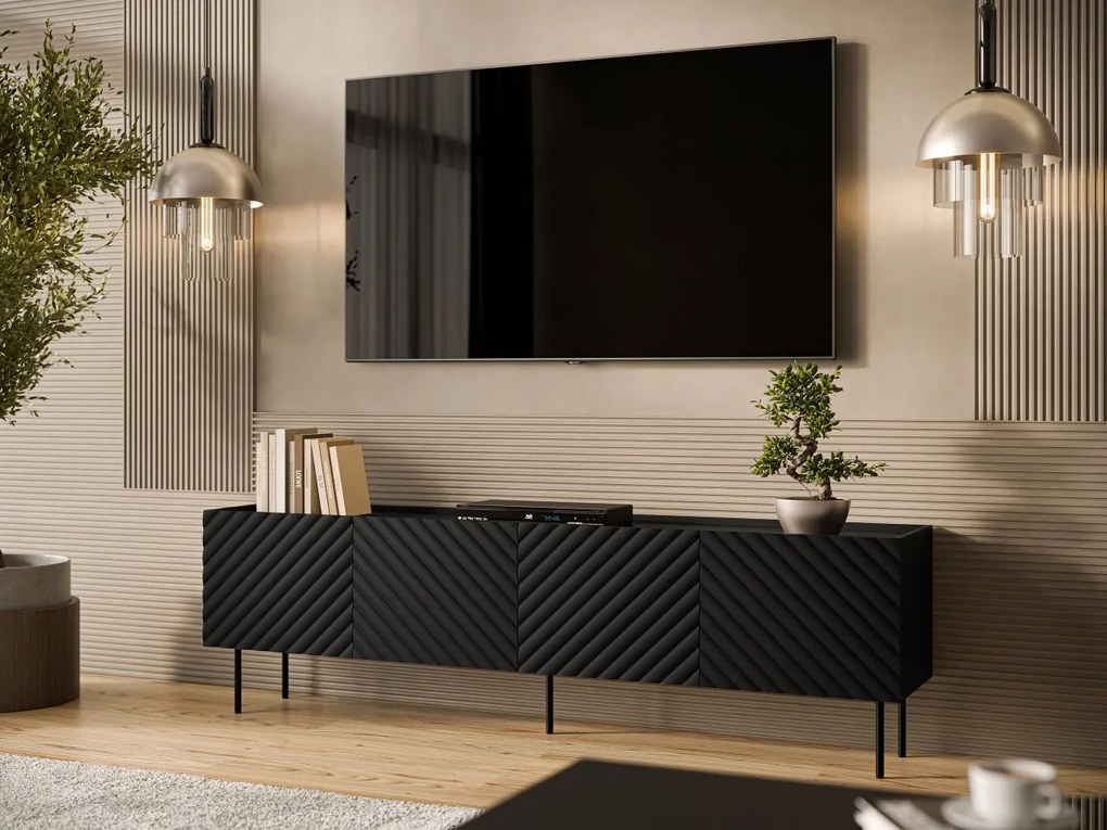 Dulap TV Grotzi 200 4D (Negru) . Promo -16%. 1106227