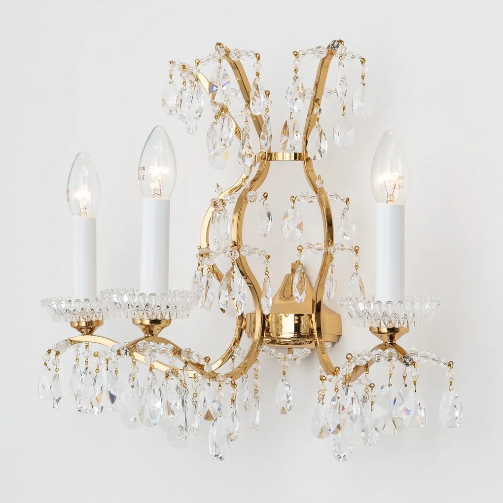 Aplica de perete de lux cristal Scholer Hirohito 3L 24K gold plated