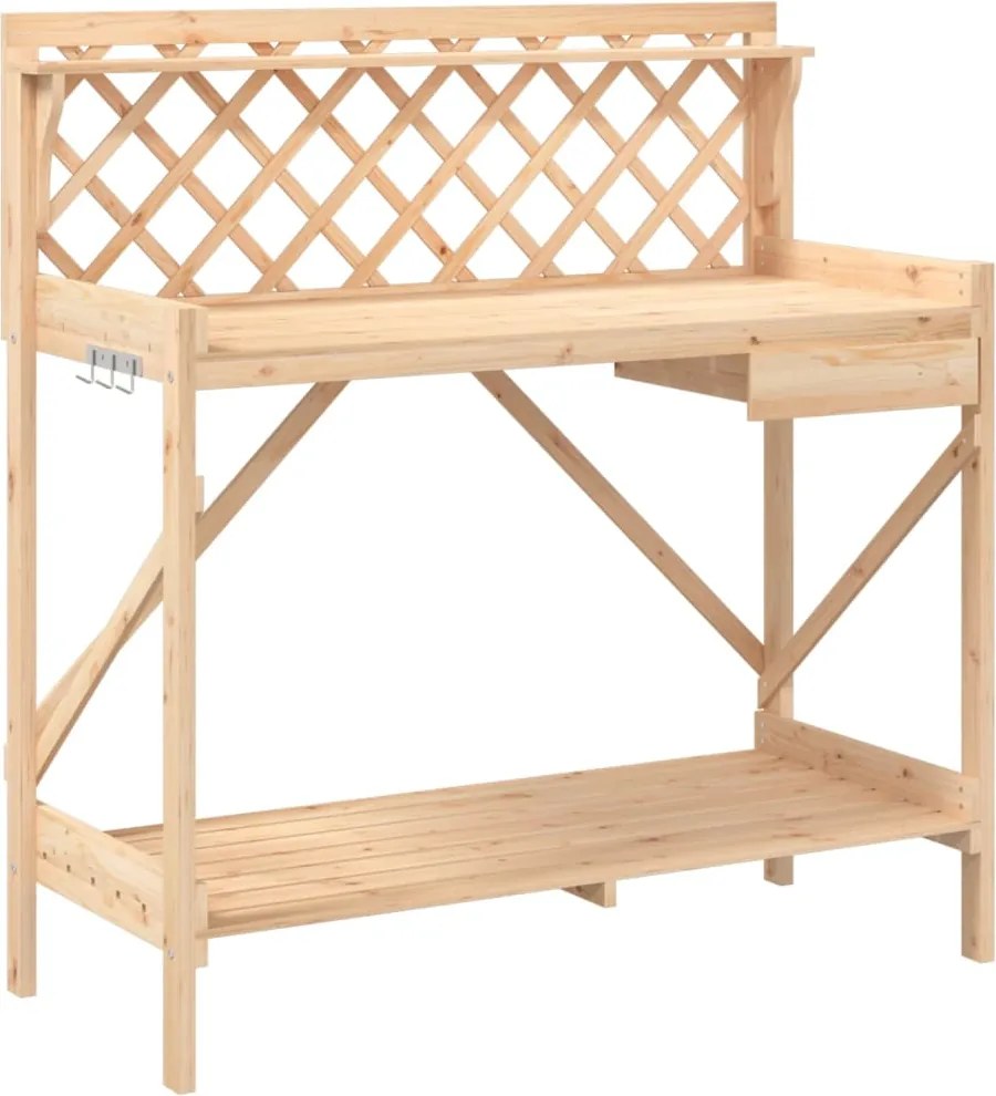 vidaXL Bancă cu spalier pentru plantare, lemn masiv de brad