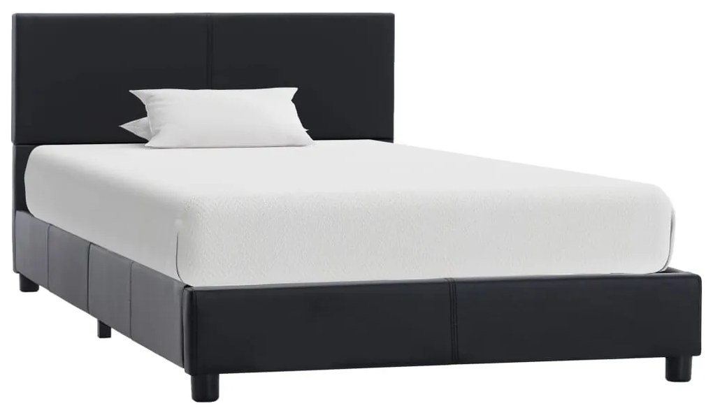 284768 vidaXL Cadru de pat, negru, 90 x 200 cm, piele ecologică