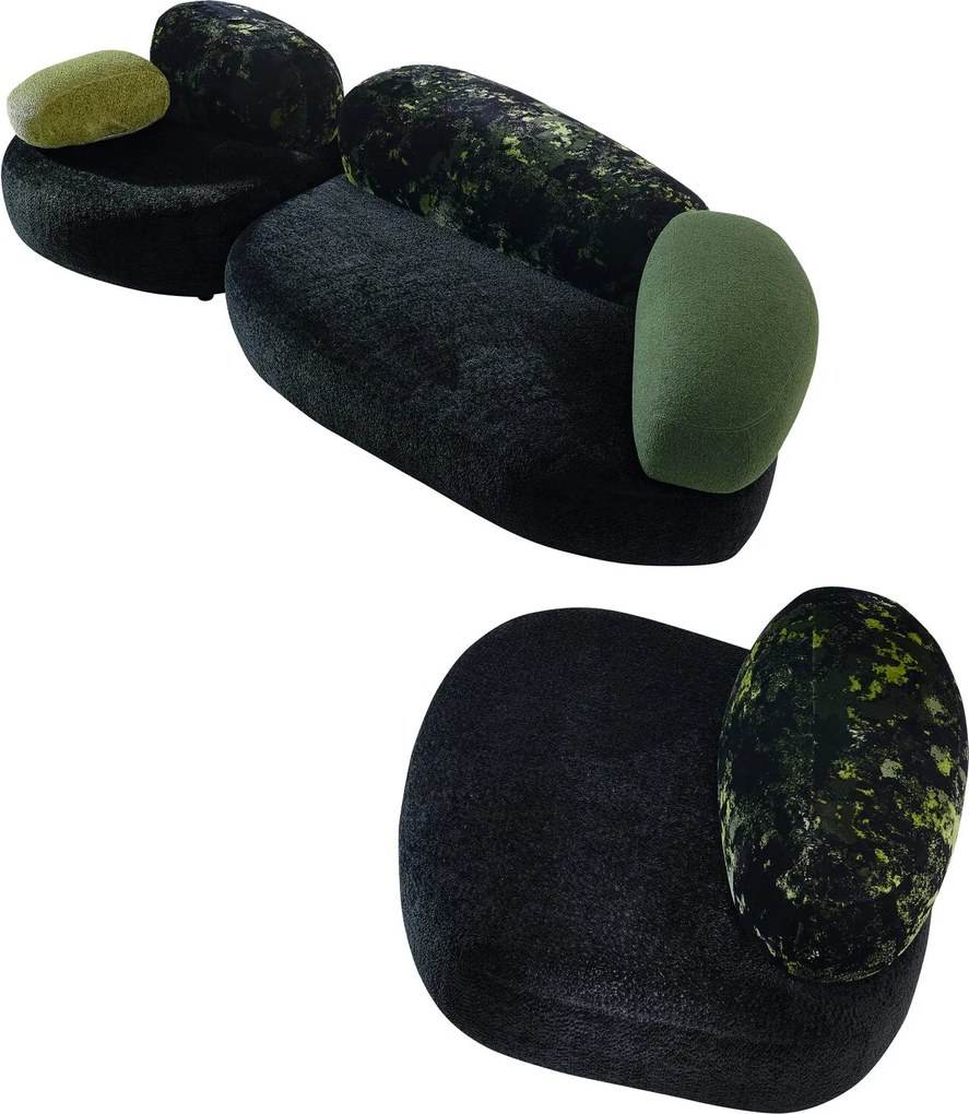 Set canapea dumonde + 2 fotolii cu sezut confortabil din spuma high-density Serene 220x 134 cm