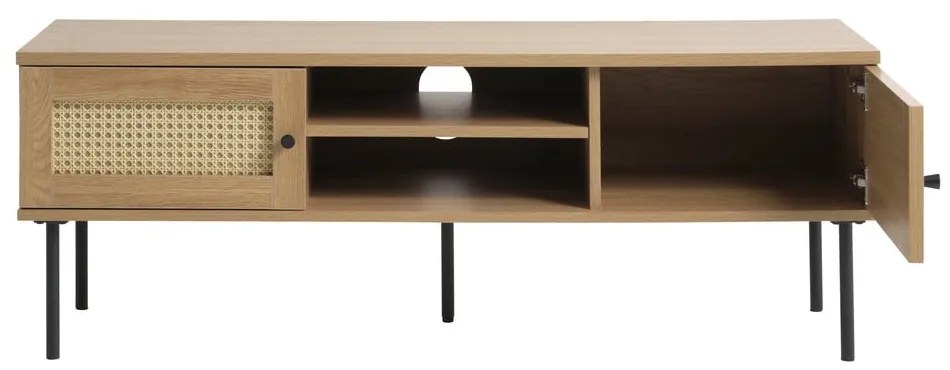 Comodă TV în culoare naturală cu aspect de lemn de stejar 120x43 cm Pensacola – Unique Furniture