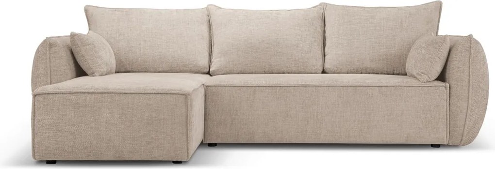 Coltar extensibil stanga 4 locuri, Kaelle, Micadoni Home, BL, 252x165x87 cm, poliester chenille, bej