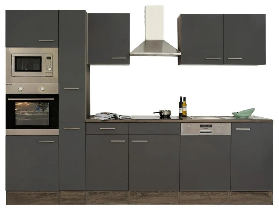 Mobilă de bucătărie Yorki 310, corp din stejar Yorki, cu față antracit satinat