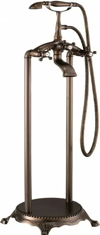 Baterie cada - dus freestanding Inter Ceramic retro bronz periat cu set de dus