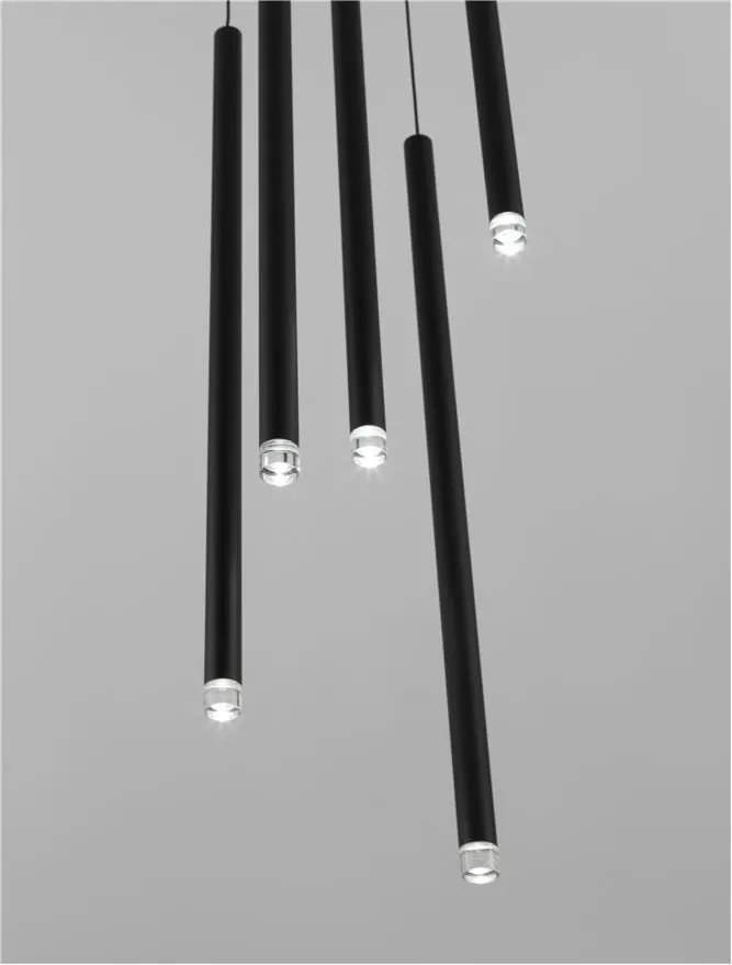Lustra cu 5 pendule LED design tubular DANDIA