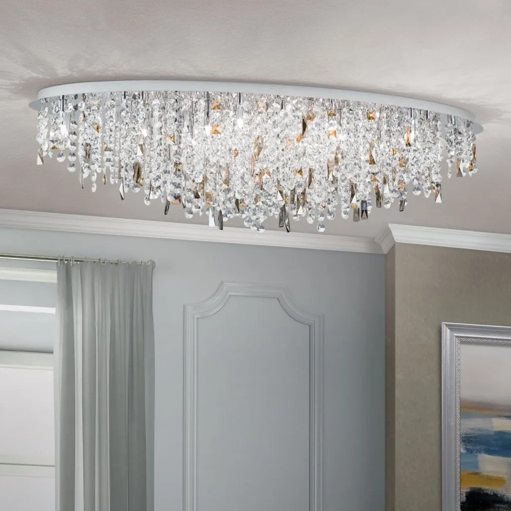 Lustra cristal K9 design elegant de lux CRYSTALRIVER crom