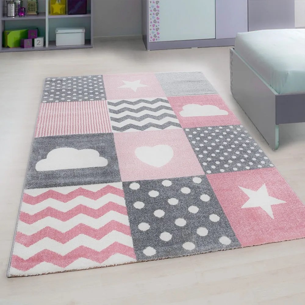 Covor pentru copii roz/gri 80x150 cm Kids – Ayyildiz Carpets