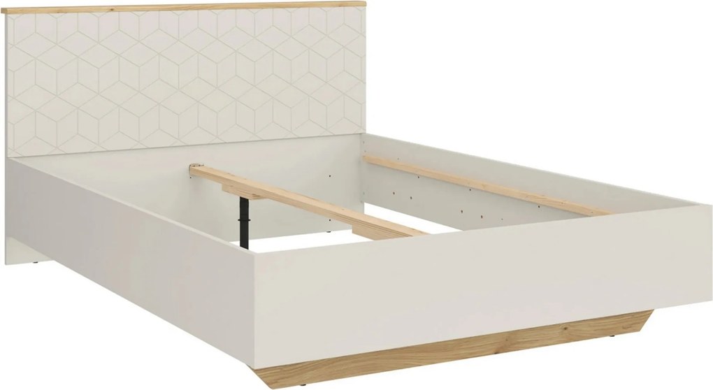 Cadru pat GLAMOUR A 160x200, casmir/stejar, PAL