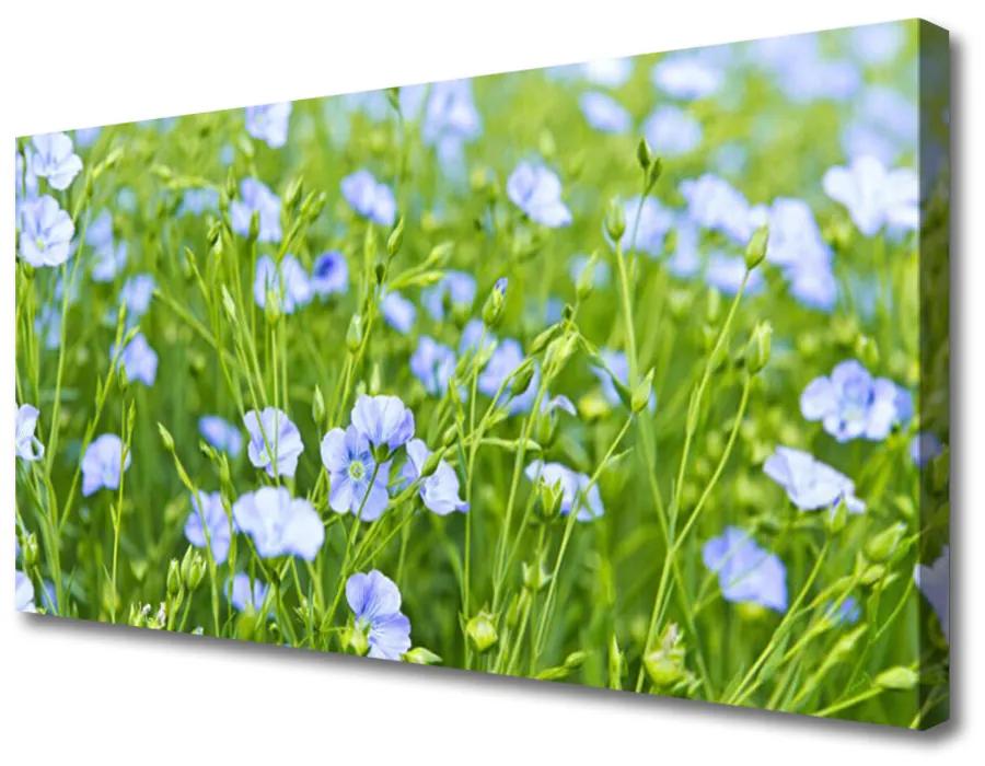 Tablou pe panza canvas Flori Iarbă Natura Verde Violet