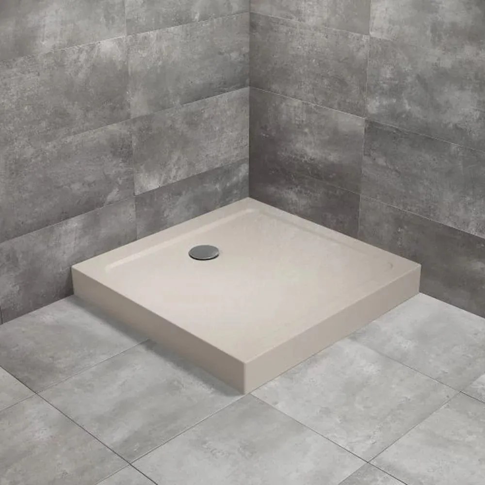 Cadita dus patrata Radaway Doros C Compact Stone 90x90 cm acril casmir