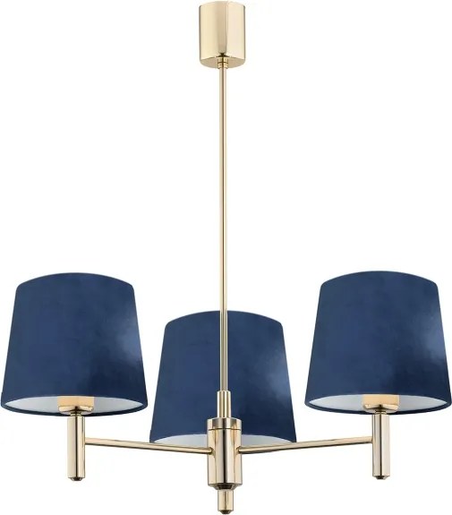 Brilagi - Lustră pe tijă MONTE 3xE27/60W/230V, albastră/aurie