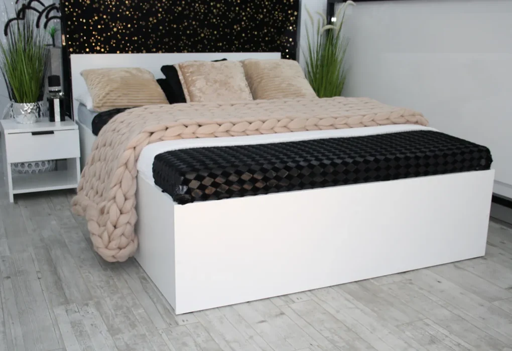 Expedo Pat EBONY + saltea + somiera GRATIS, 90x200, trufla