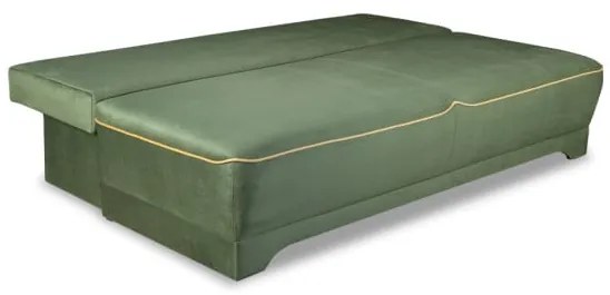 Canapea Extensibila Parma Cu Lada Verde Si Galben, 205 x 80 x 98 Cm