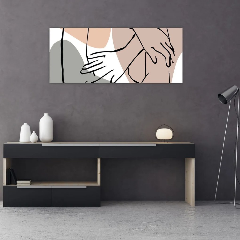 Tablou - Femeie corp linie de artă N⁰2 (120x50 cm)