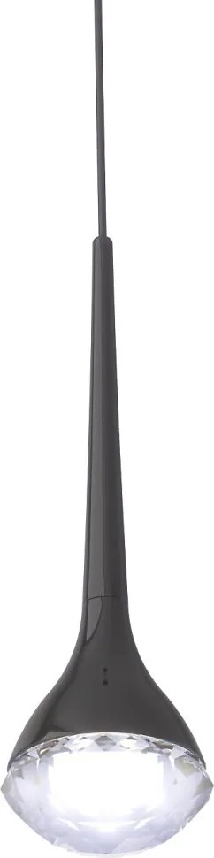 Pendul LED negru cu cristal de sticla Crima