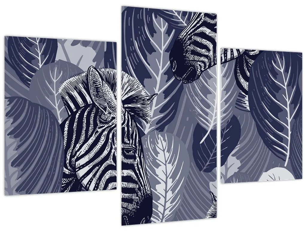 Tablou - Zebre albastre (90x60 cm)