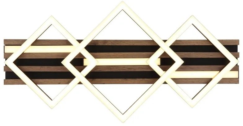 Plafoniera LED riflaj MDF cu efect de lemn OBRIEN