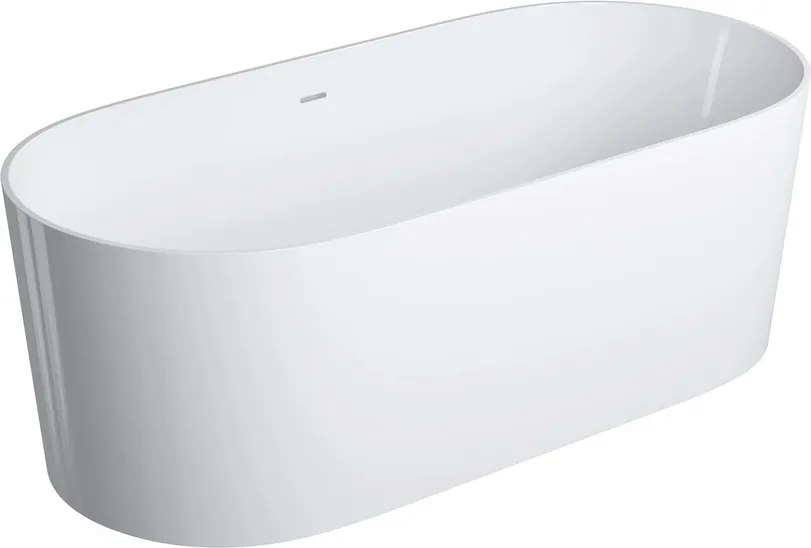 Cada freestanding Omnires Ovo M+ compozit alb lucios 160x75 cm