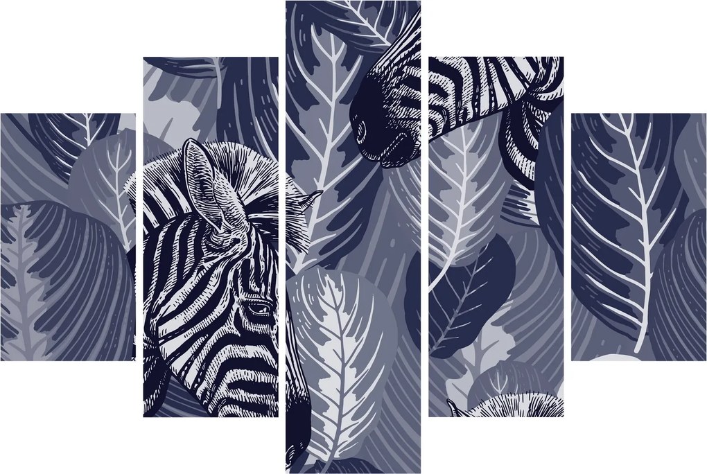 Tablou - Zebre albastre (150x105 cm)