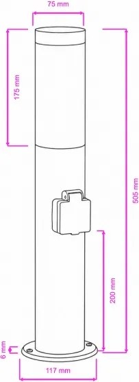 BRILAGI - Lampă de exterior ELIA cu priză, 1x E27/20W/230V, IP44, 50 cm, antracit