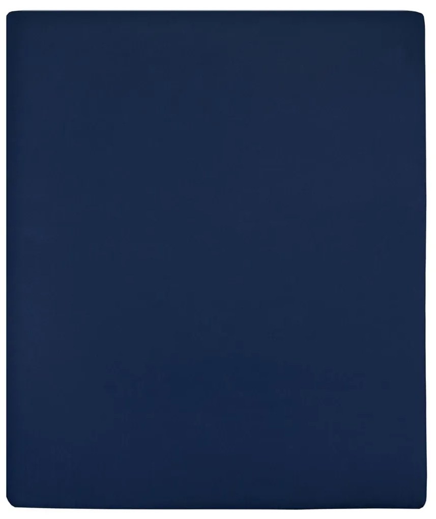 vidaXL Cearșaf de pat cu elastic, bleumarin, 160x200 cm, bumbac