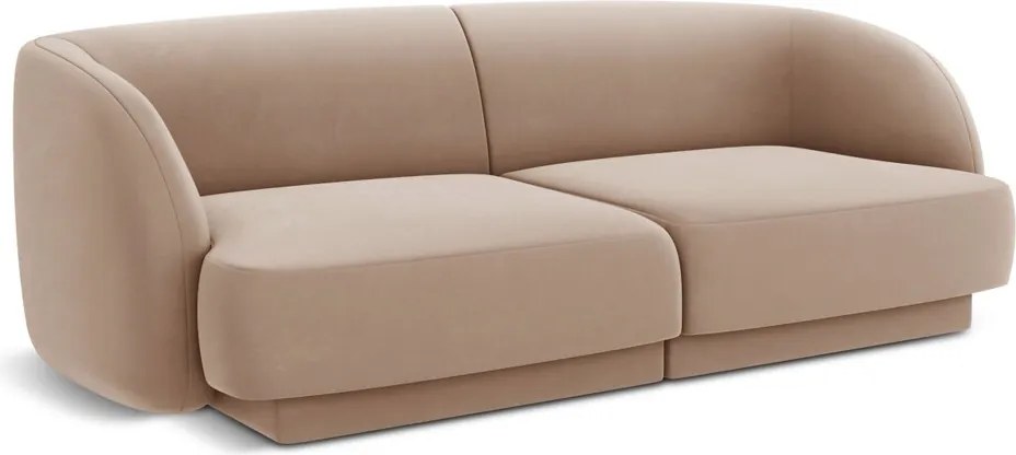 Canapea 2 locuri, Miley, Micadoni Home, BL, 184x85x74 cm, catifea, cappuccino