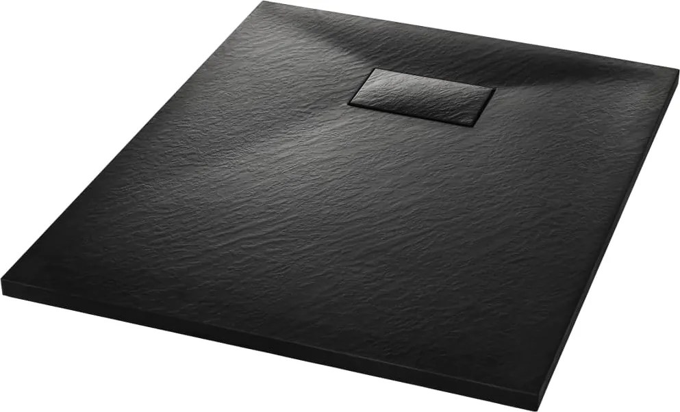 vidaXL Cădiță de duș, negru, 90 x 70 cm, SMC